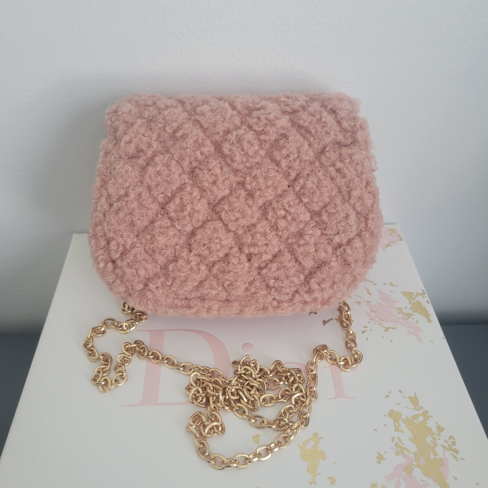 Pink mini quilted bag - Picture 3 of 7